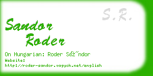 sandor roder business card